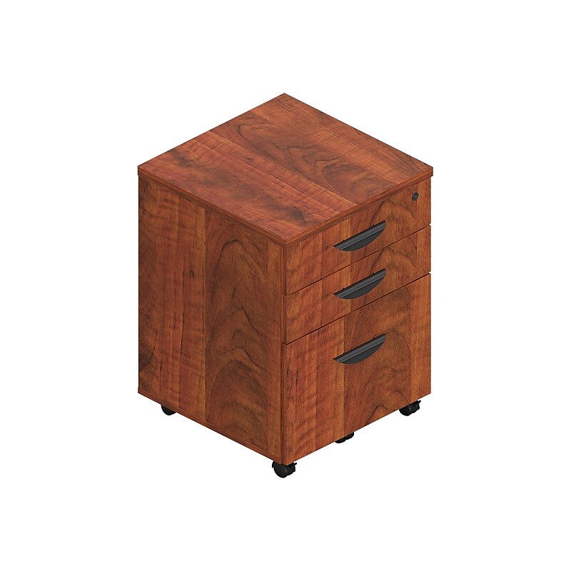 Offices To Go Superior 3-Drawer Vertical File Cabinet, Locking, Letter/Legal, American Dark Cherry, 22" (TDSL22BBFMADC) image 1