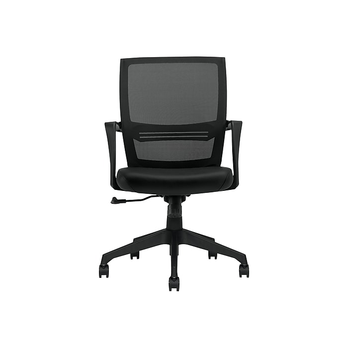 Offices To go Mesh Back Luxhide Conference Chair, Black (OTG13026B