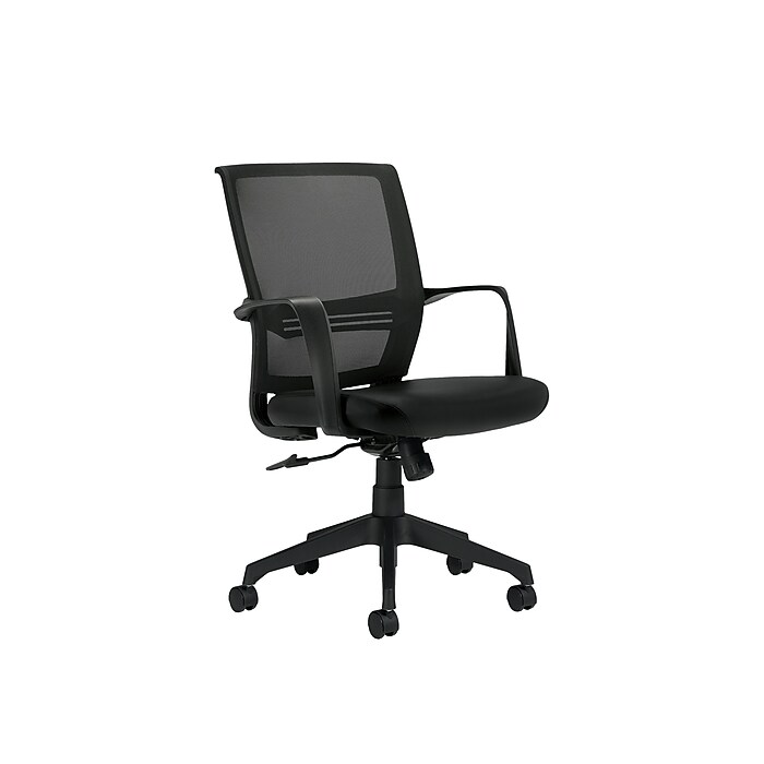Offices To go Mesh Back Luxhide Conference Chair, Black (OTG13026B